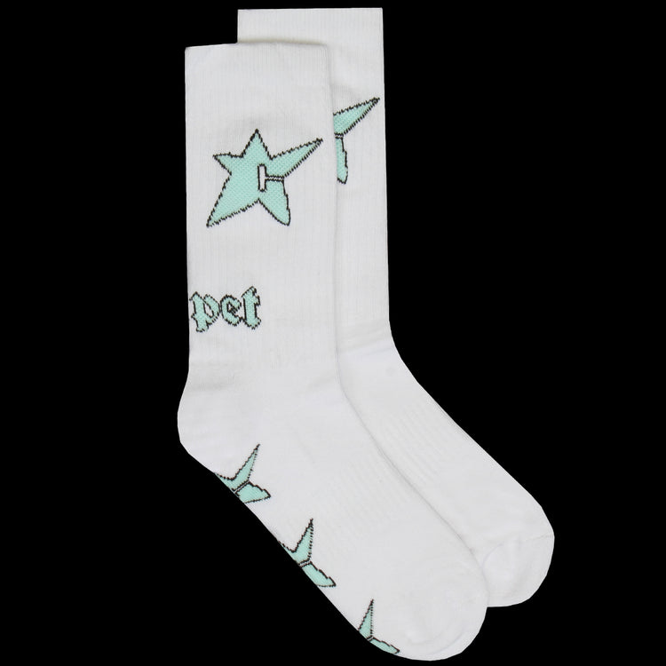 Carpet Company - Glow In The Dark C-Star Sock
Color : White