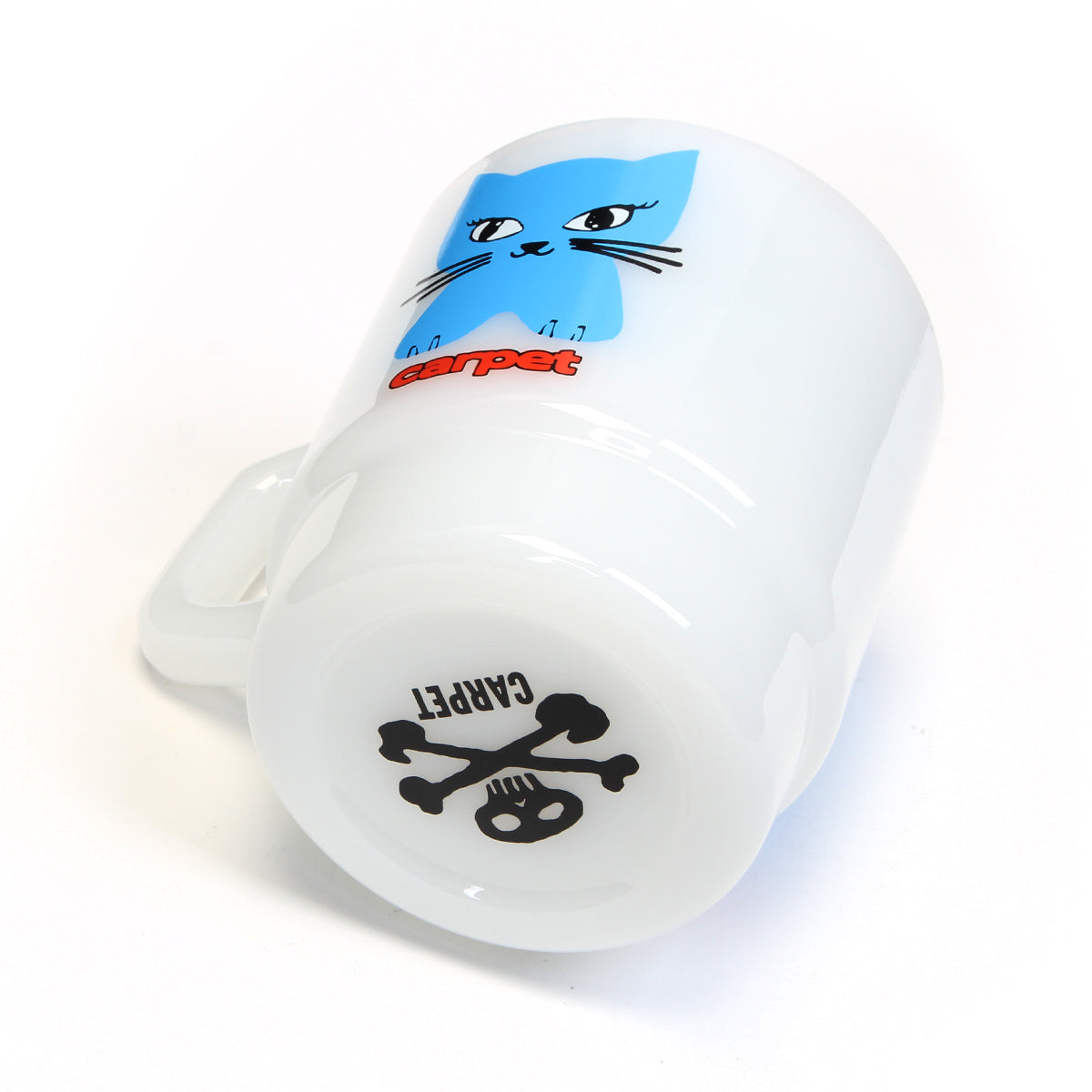 Carpet Company - Cat Milk Glass Mug
Color : White / Blue