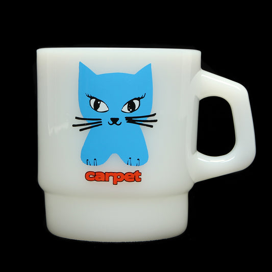 Carpet Company - Cat Milk Glass Mug
Color : White / Blue