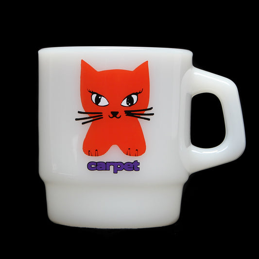 Carpet Company - Cat Milk Glass Mug
Color : White / Red
