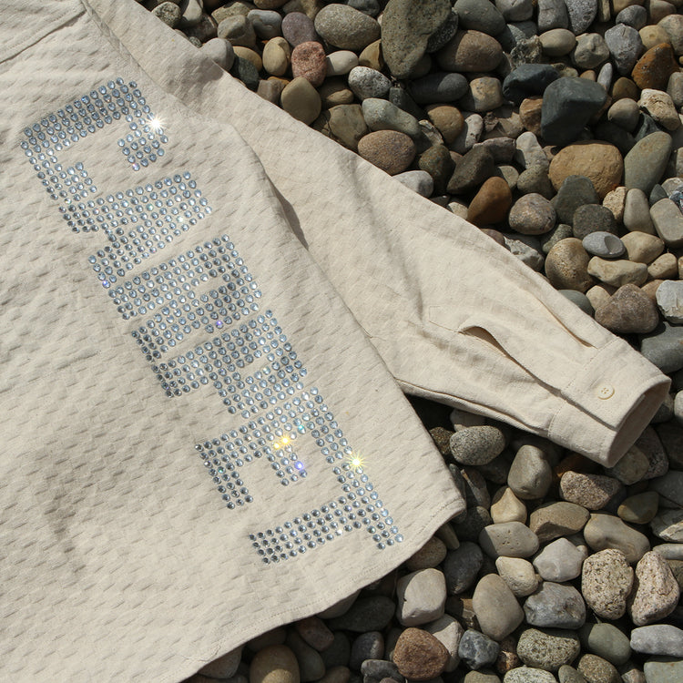 Carpet Company - Rhinestone Button-Up Shirt
Color : Cream