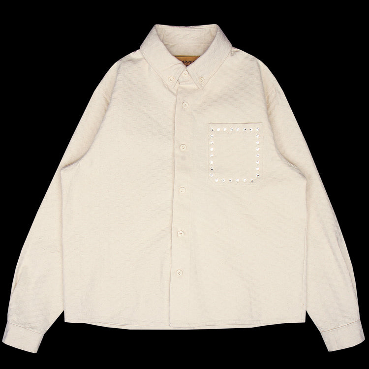 Carpet Company - Rhinestone Button-Up Shirt
Color : Cream