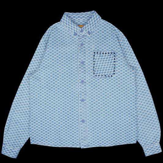 Carpet Company - Rhinestone Button-Up Shirt
Color : Denim