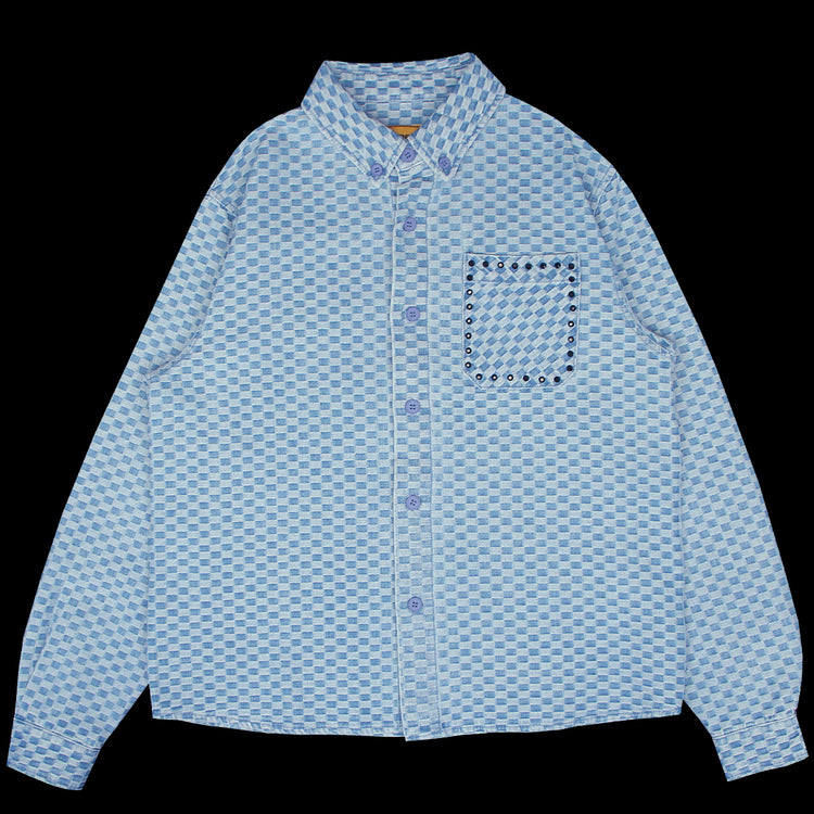 Carpet Company - Rhinestone Button-Up Shirt
Color : Denim