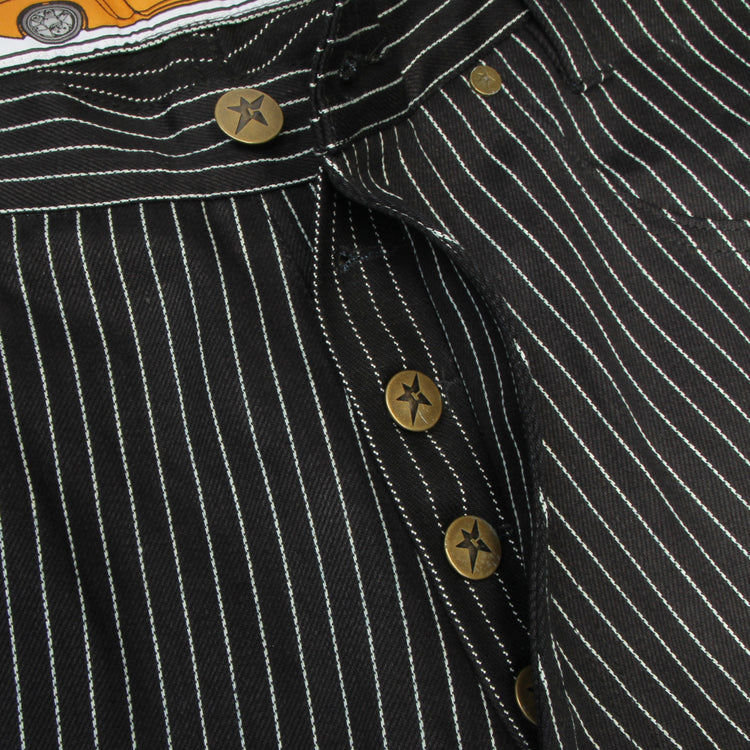 Carpet Company - Selvedge Pinstripe Flag Jeans
Color : Black / White