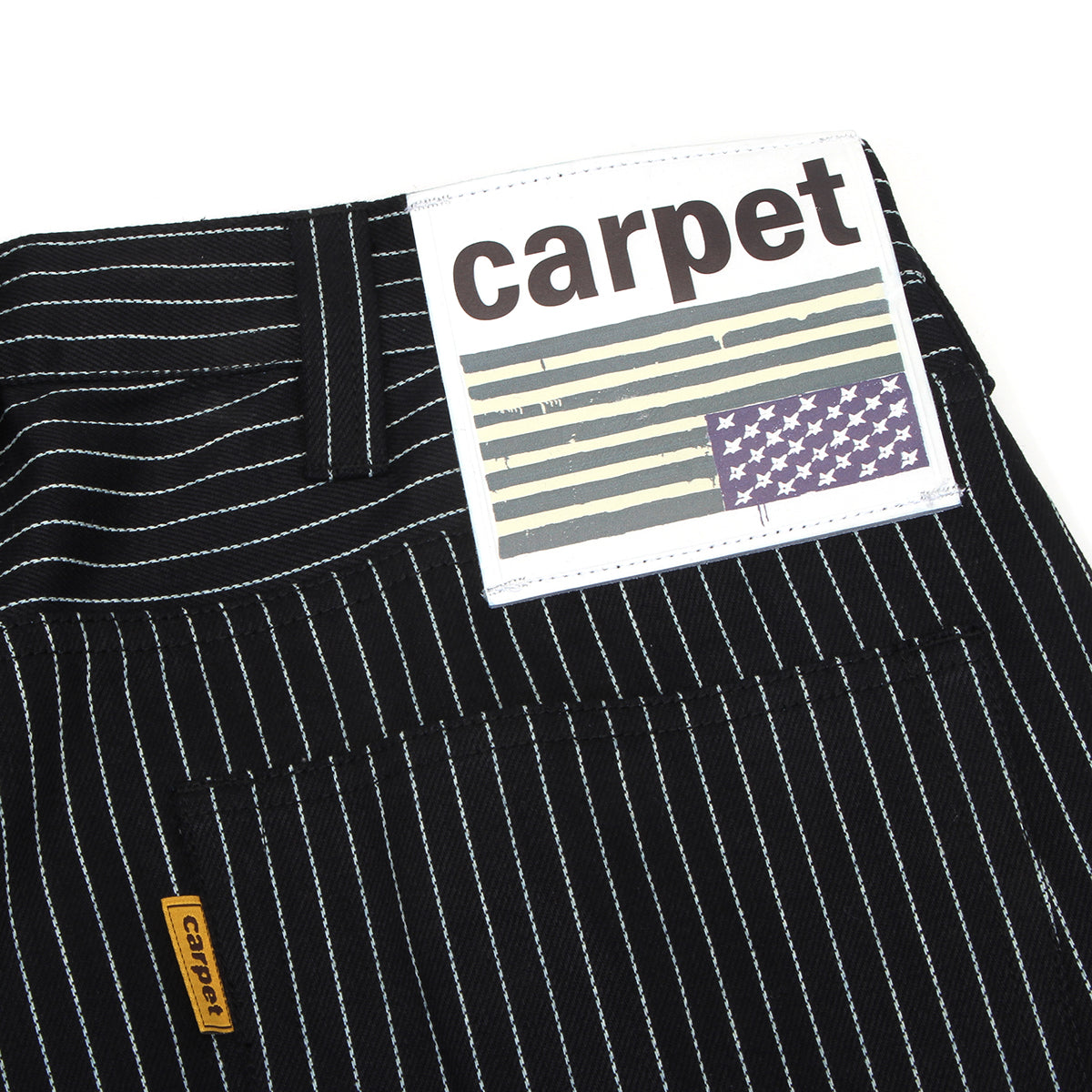 Carpet Company - Selvedge Pinstripe Flag Jeans
Color : Black / White