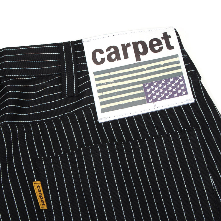 Carpet Company - Selvedge Pinstripe Flag Jeans
Color : Black / White