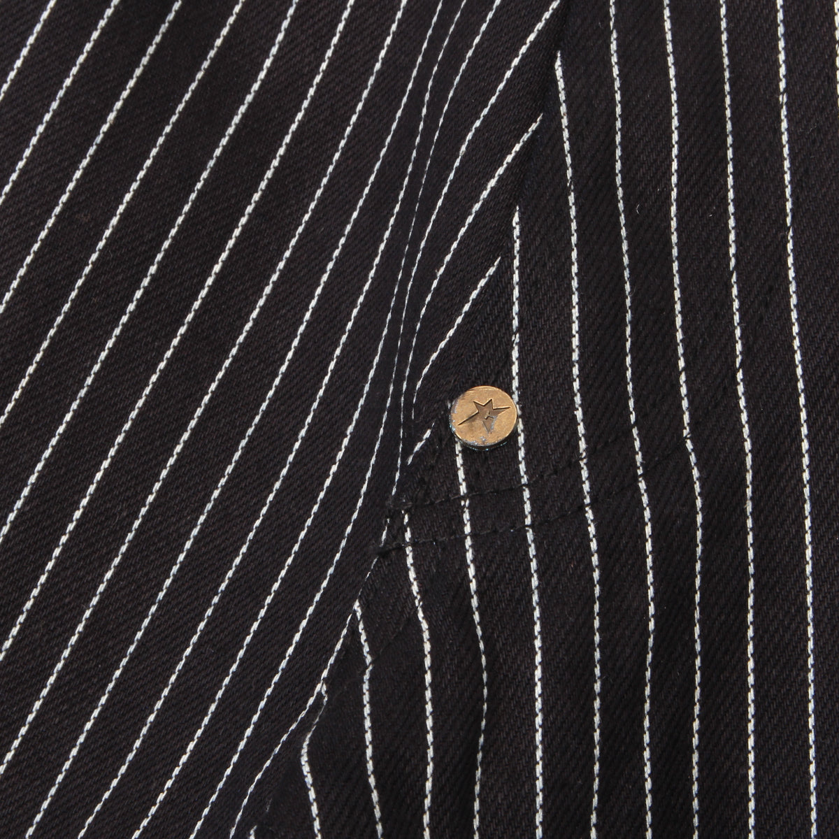 Carpet Company - Selvedge Pinstripe Flag Jeans
Color : Black / White