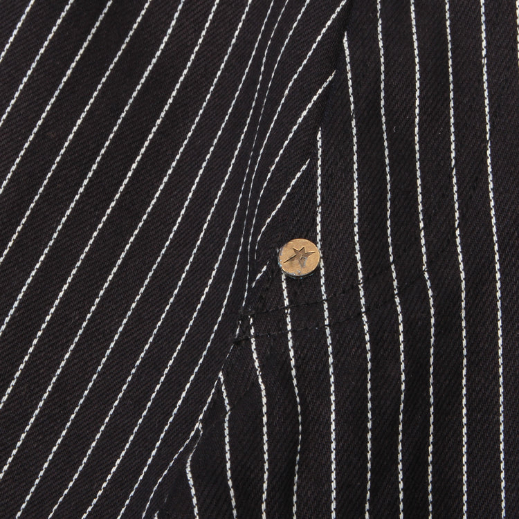 Carpet Company - Selvedge Pinstripe Flag Jeans
Color : Black / White