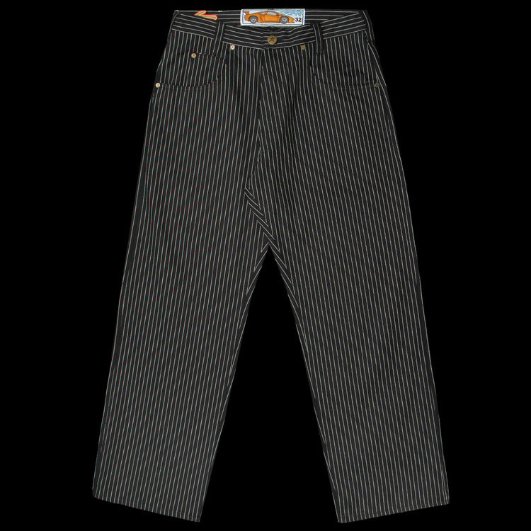 Carpet Company - Selvedge Pinstripe Flag Jeans
Color : Black / White
