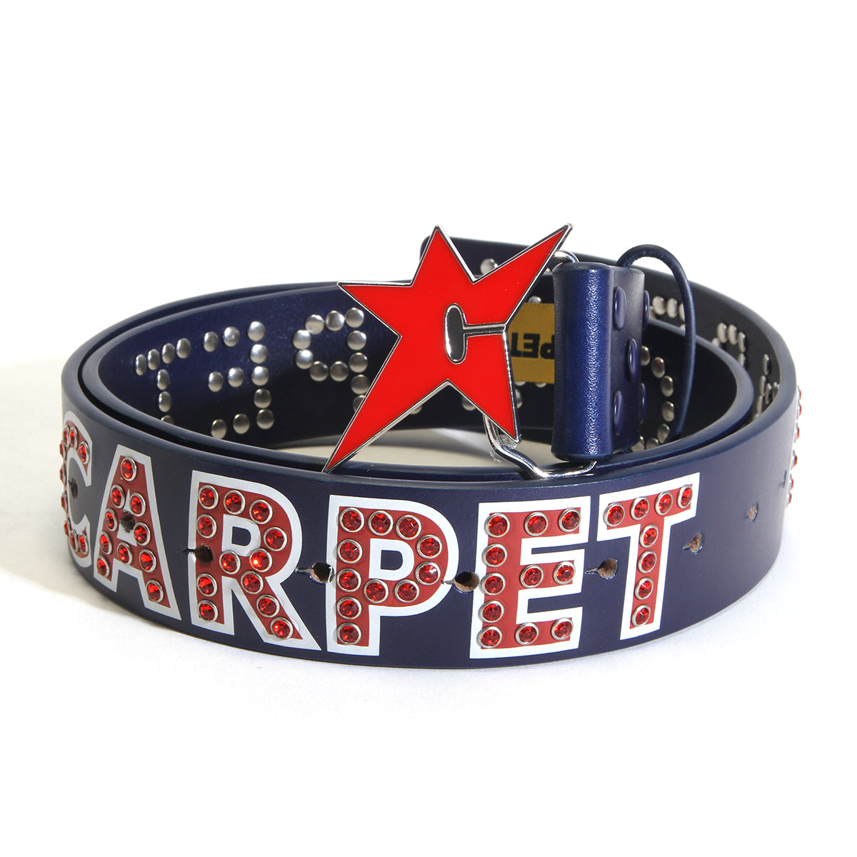 Carpet Company - Varsity Rhinestone Leather Belt
Color : Navy Blue
