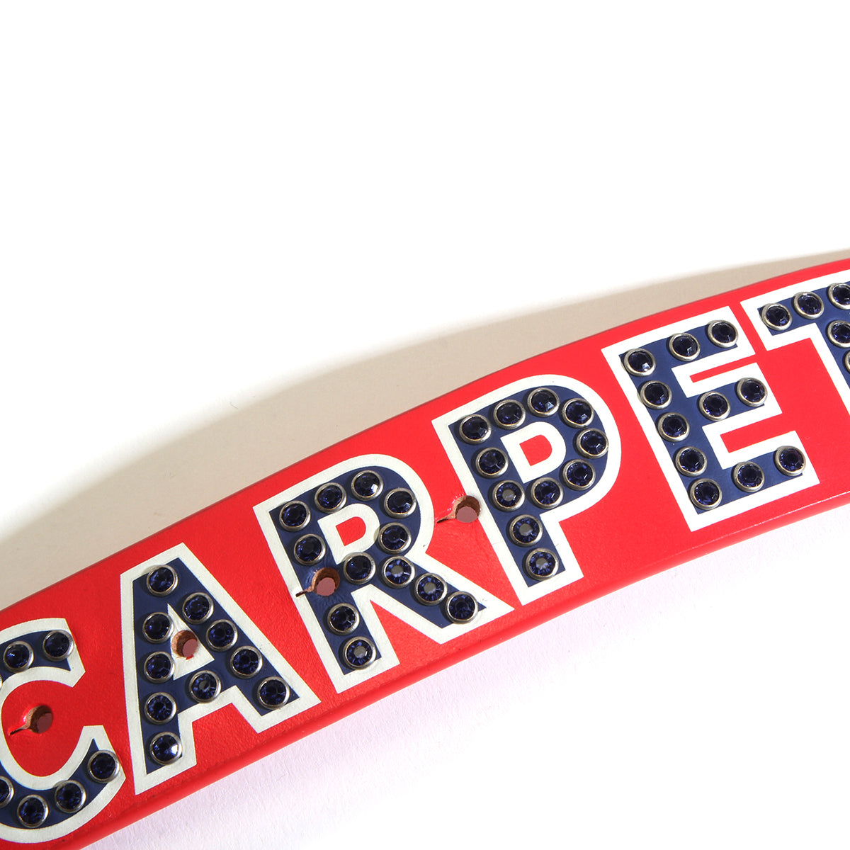 Carpet Company - Varsity Rhinestone Leather Belt
Color : Red