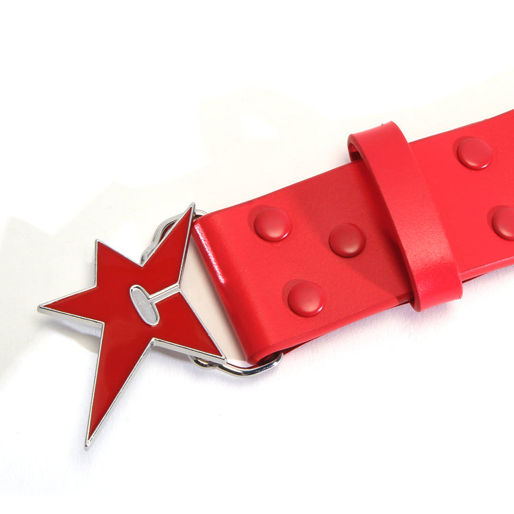 Carpet Company - Varsity Rhinestone Leather Belt
Color : Red