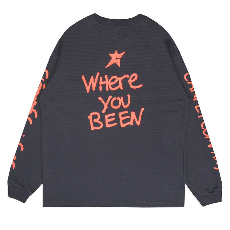 Carpet Company - Dinosaur Jr. Where You Been L/S Thermal
Color : Navy Blue