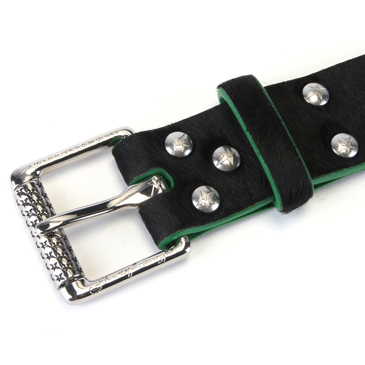 Carpet Company - Pony Hair Studded Belt
Color : Black
