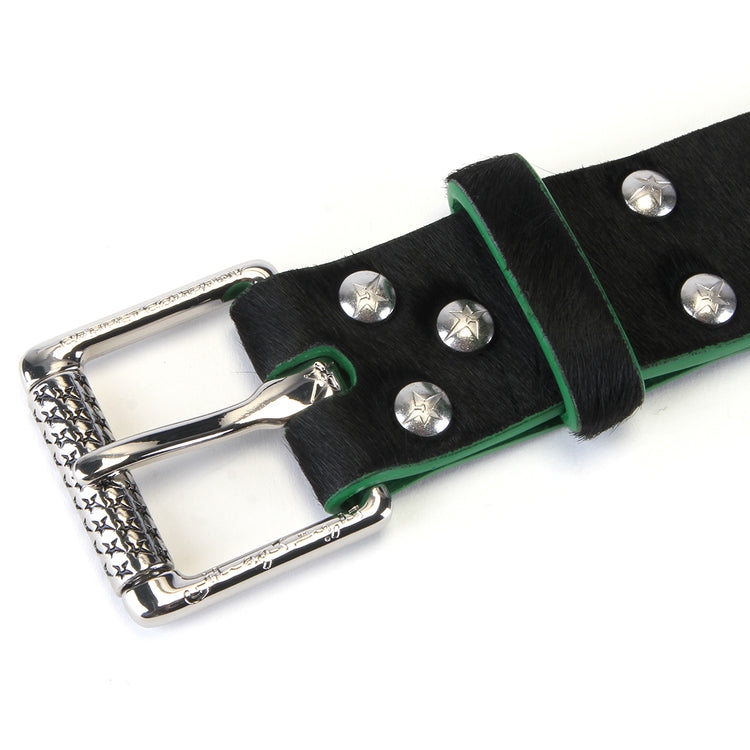 Carpet Company - Pony Hair Studded Belt
Color : Black