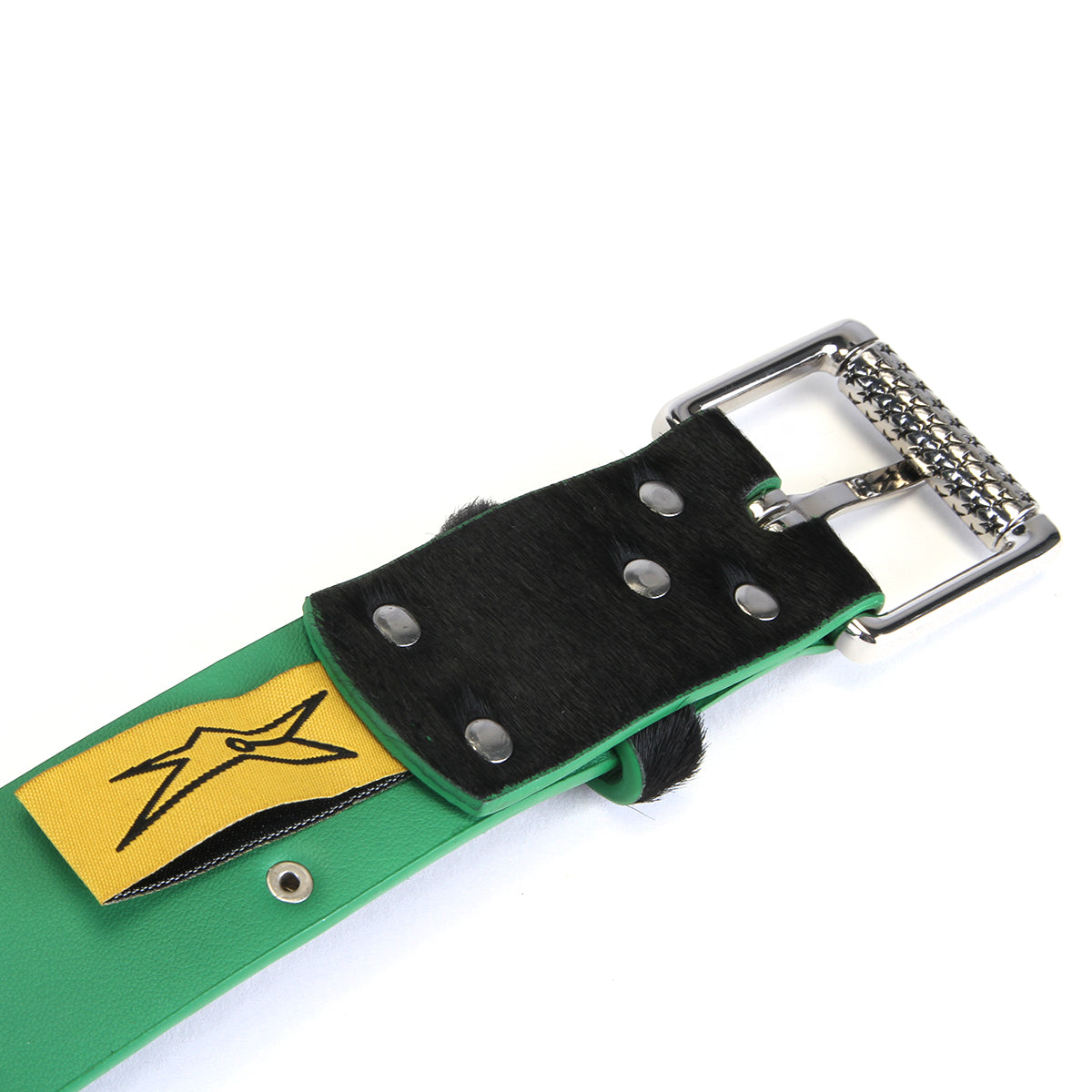 Carpet Company - Pony Hair Studded Belt
Color : Black