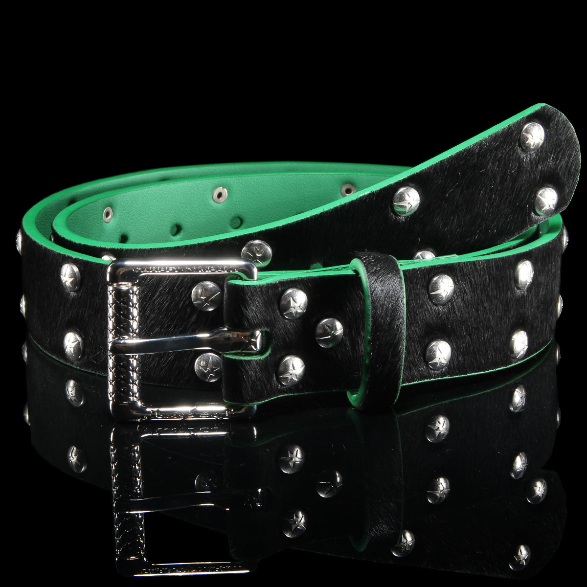 Carpet Company - Pony Hair Studded Belt
Color : Black