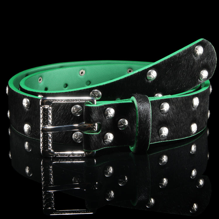 Carpet Company - Pony Hair Studded Belt
Color : Black