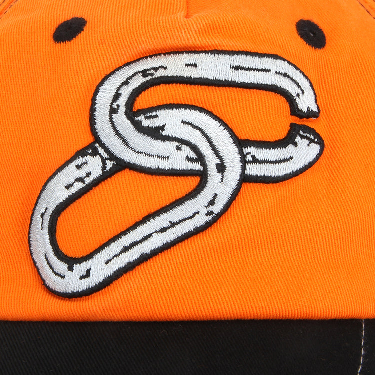 Cash Only - Chain 5 Panel Hat
Color : Orange / Black