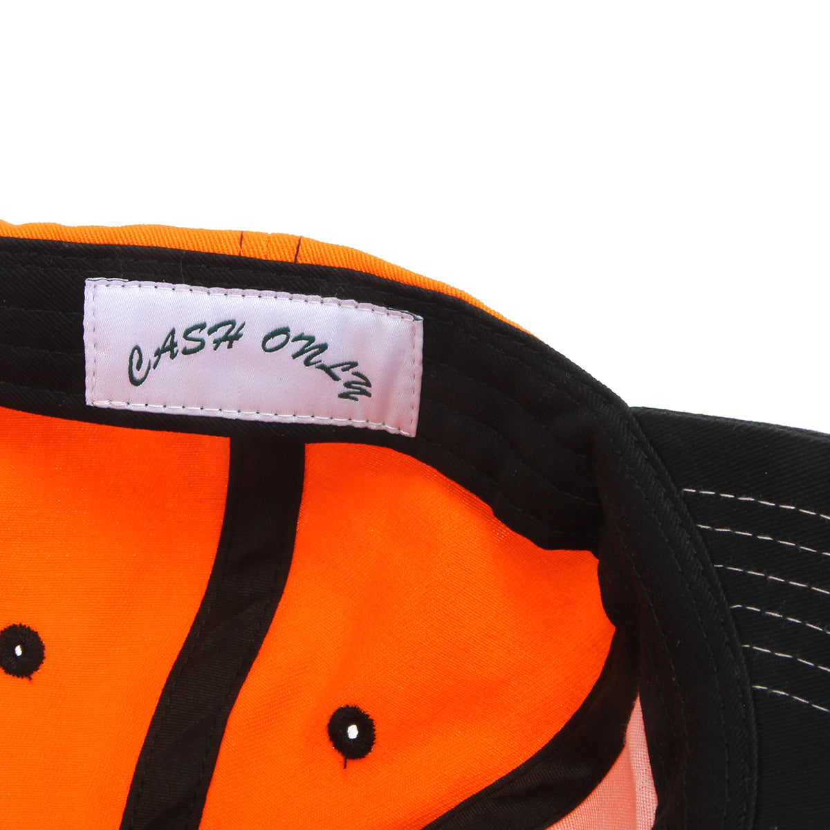Cash Only - Chain 5 Panel Hat
Color : Orange / Black