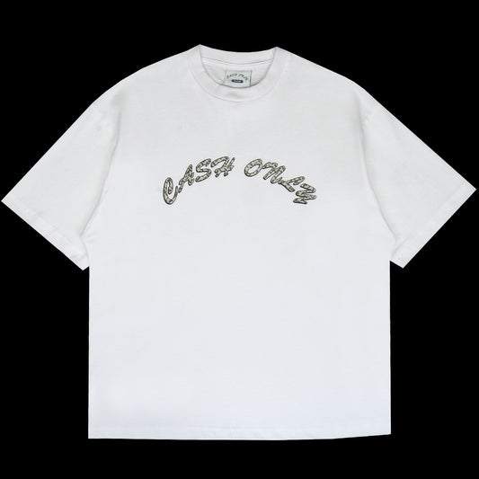 Cash Only - Diamond Plate Logo T-Shirt
Color : White