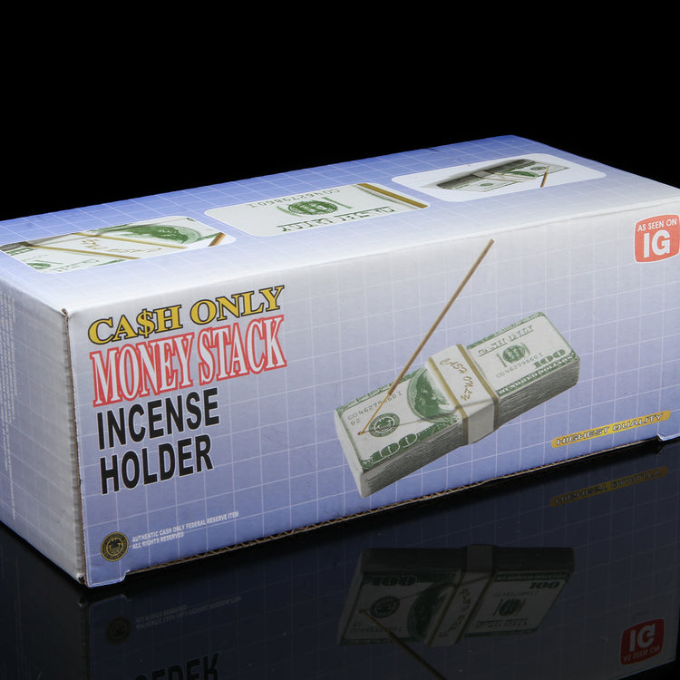 Cash Only - Money Stack Incense Holder
Color : Green