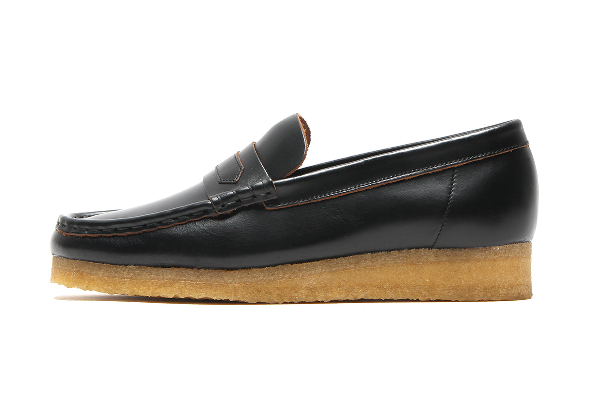 Women's Wallabee Loafer Black Smooth Leather – Premier