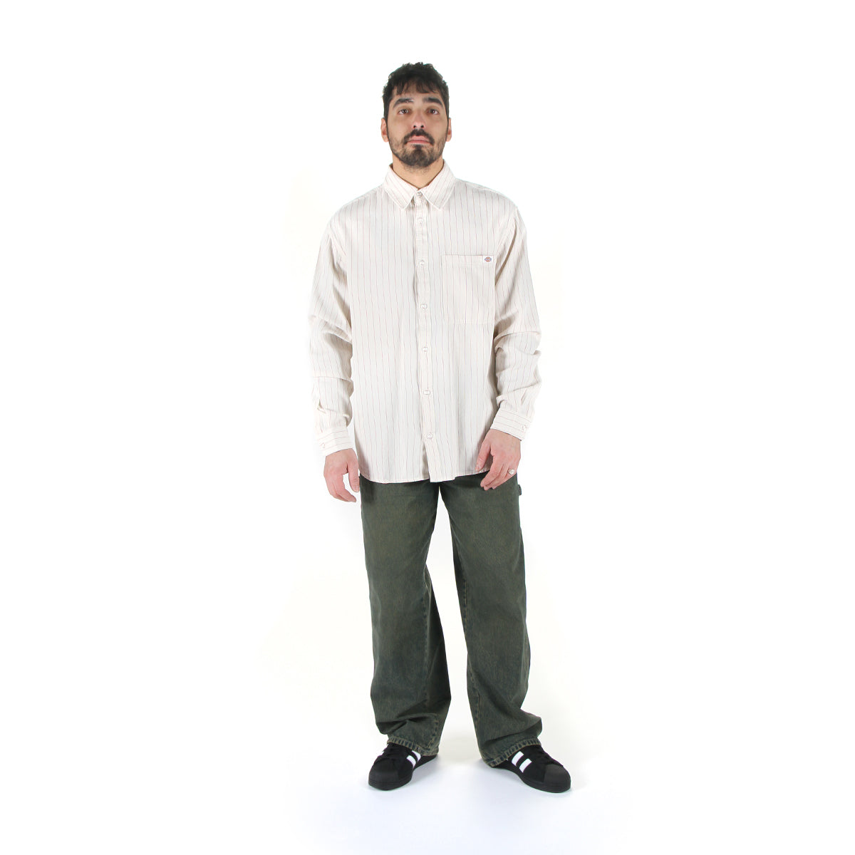 Dickies | Hickory Stripe Button-Up Shirt
Style # A4Z7NC48
Color : Cream
