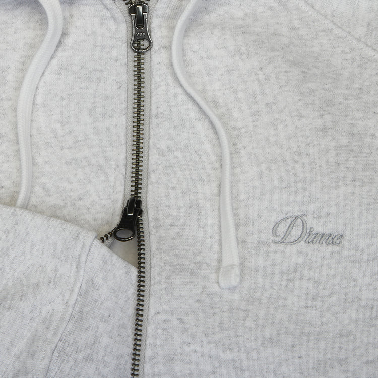 Dime - Cursive Small Logo Zip Hoodie
Color : Ash