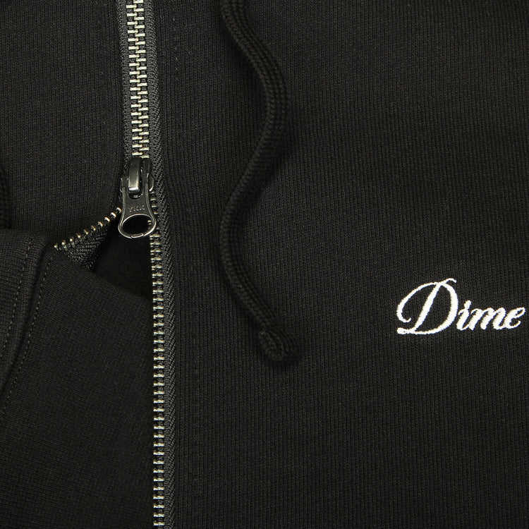 Dime - Cursive Small Logo Zip Hoodie
Color : Black