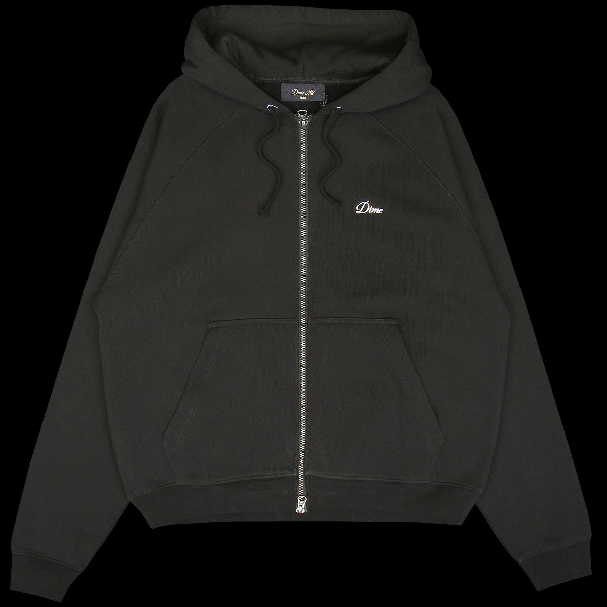 Dime - Cursive Small Logo Zip Hoodie
Color : Black