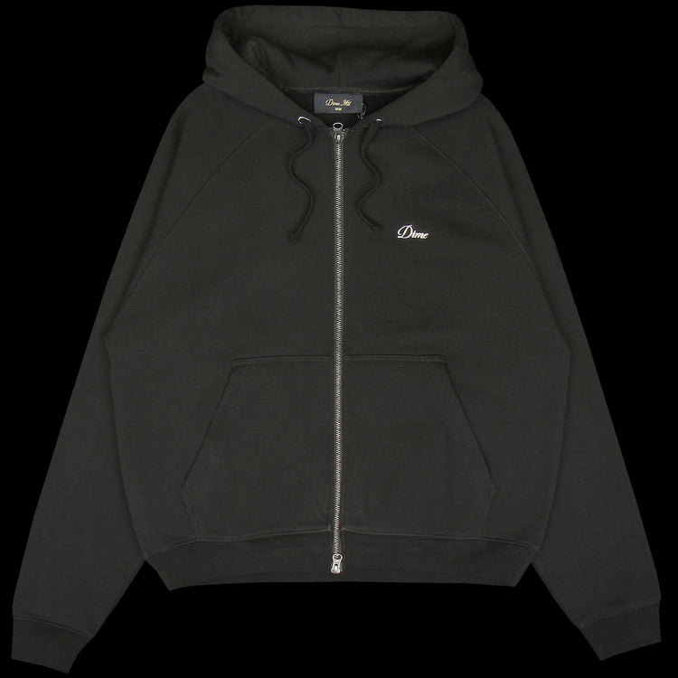 Dime - Cursive Small Logo Zip Hoodie
Color : Black