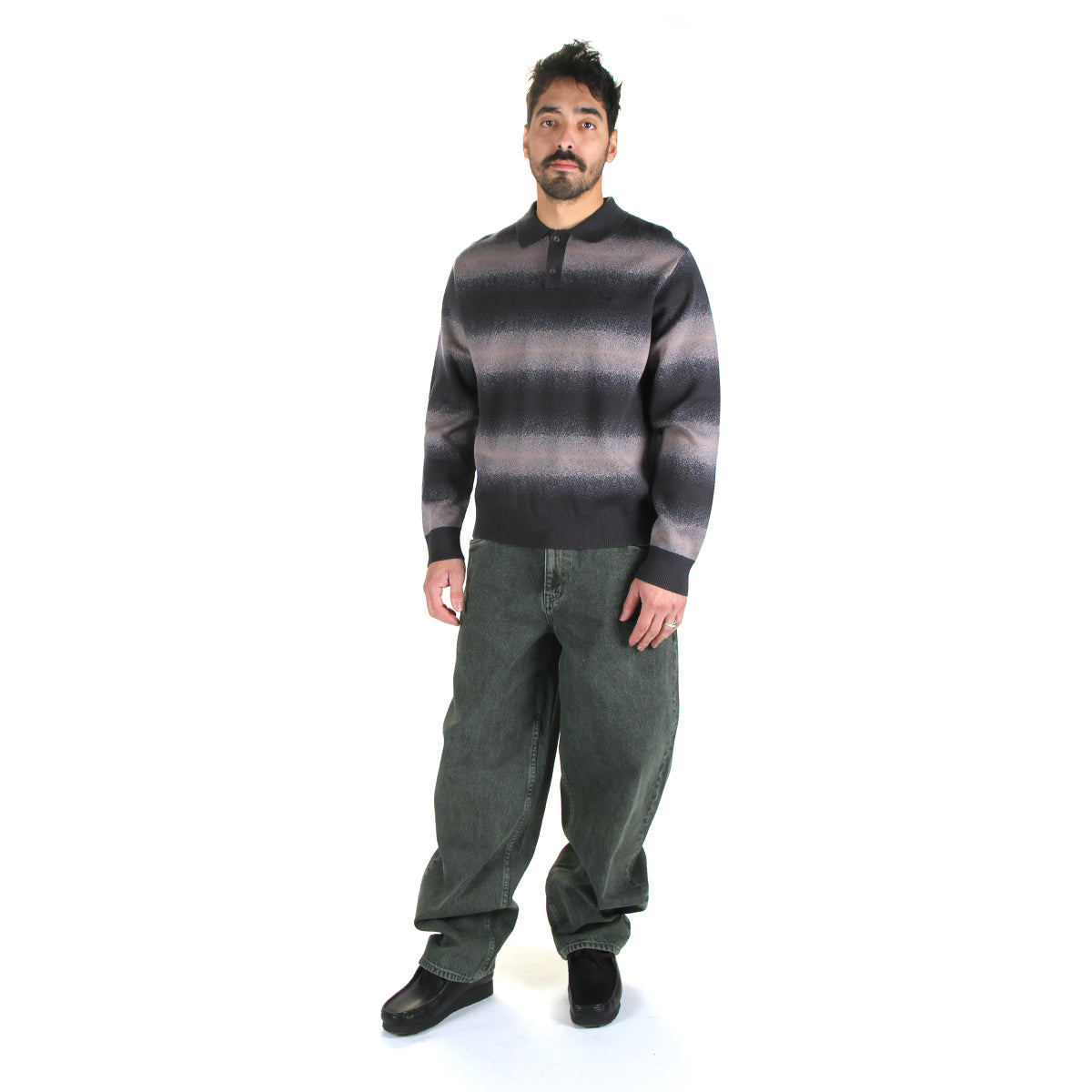 Dime - Striped Rugby Knit
Color : Charcoal Multi