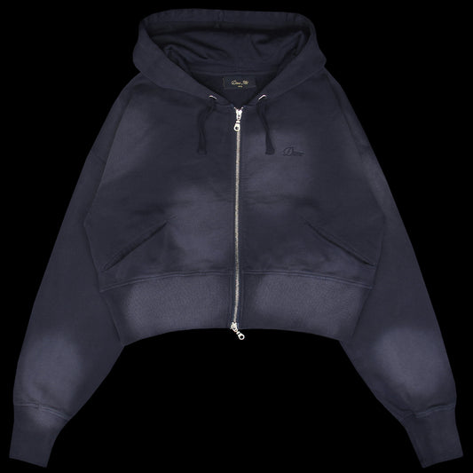 Dime - Women's Cropped Zip Hoodie
Color : Navy Washed
