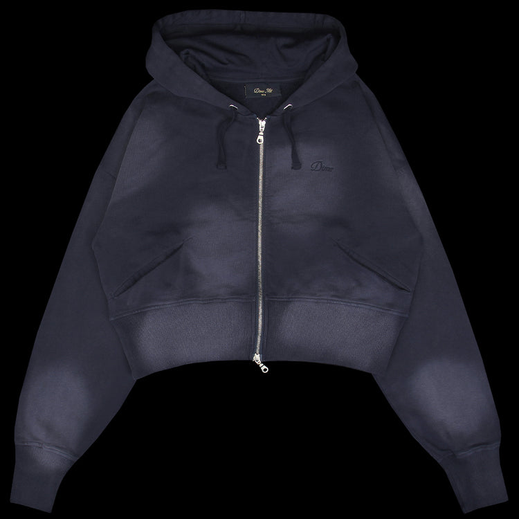 Dime - Women's Cropped Zip Hoodie
Color : Navy Washed