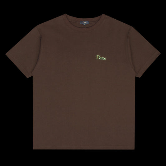 Dime | Classic Small Logo T-Shirt Deep Brown