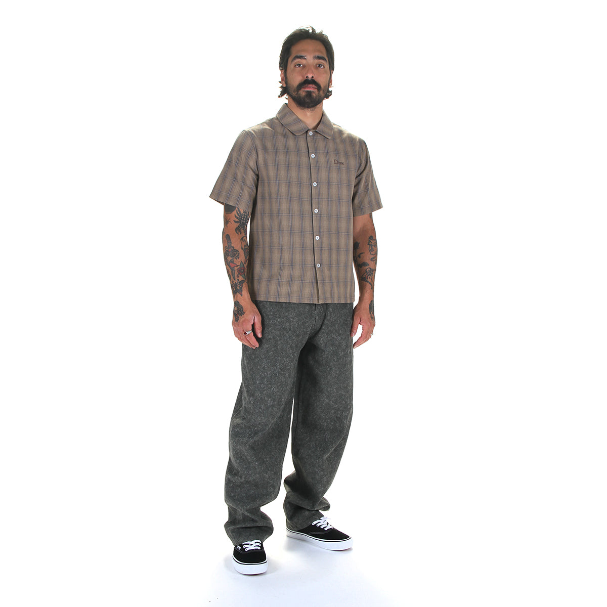 Dime - Plaid Button Up Shirt
Color : Brown
