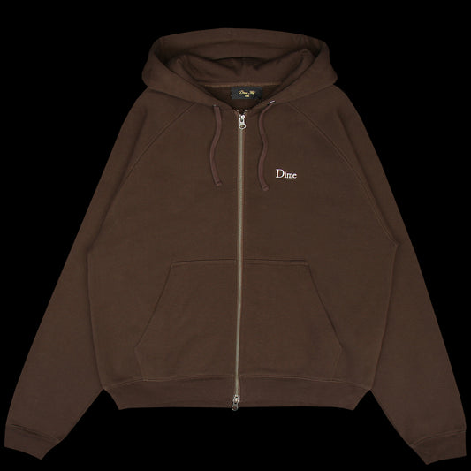 Dime - Classic Small Logo Zip Hoodie
Color : Dark Brown