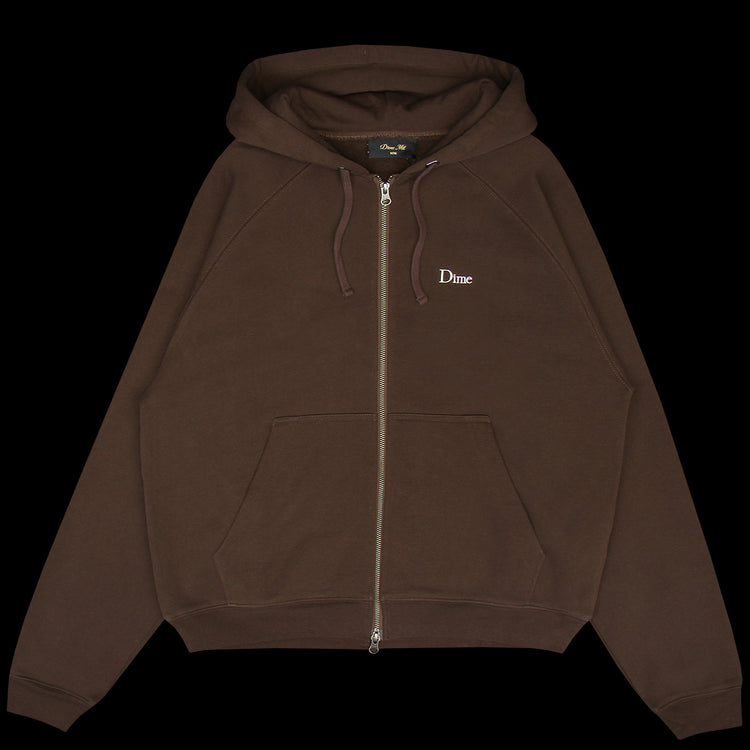 Dime - Classic Small Logo Zip Hoodie
Color : Dark Brown