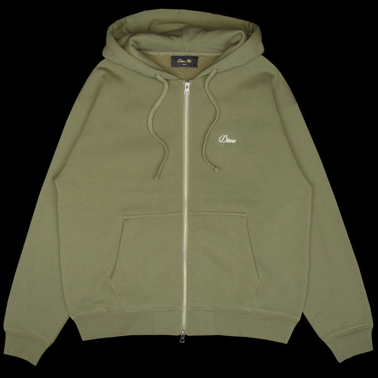 Dime - Cursive Zip Hoodie
Color : Army Green