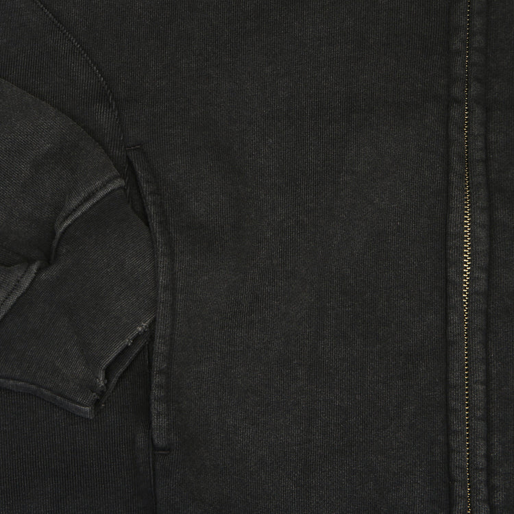 Dime - Distressed Terry Zip Hoodie
Color : Acid Black