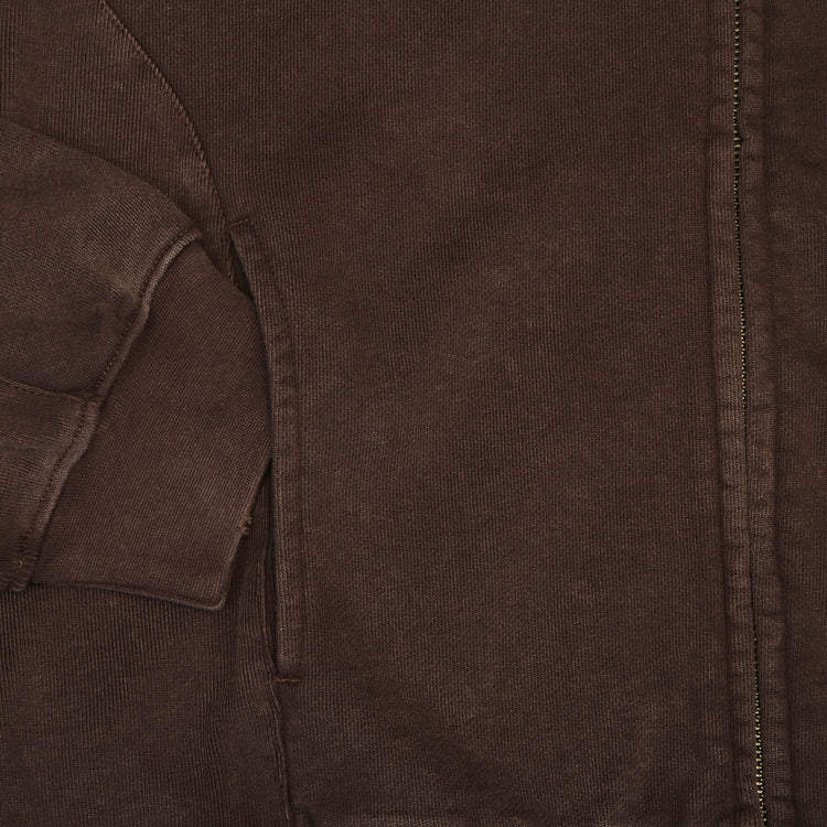 Dime - Distressed Terry Zip Hoodie
Color : Acid Brown