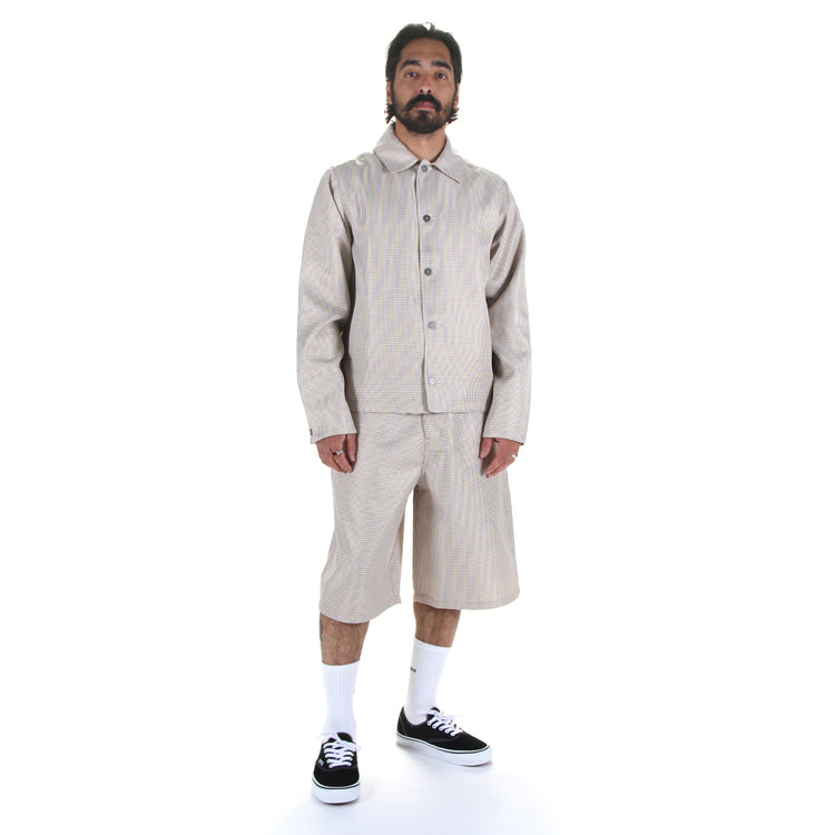 Dime - Houndstooth Jacket
Color : Beige

Dime - Baggy Houndstooth Shorts
Color : Beige