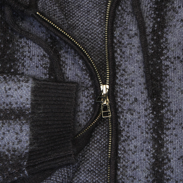 Mohair Striped Zip Hoodie