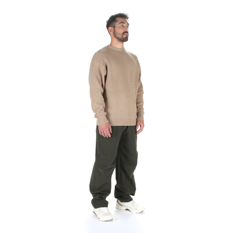 Dime Wave Knit Crewneck Khaki