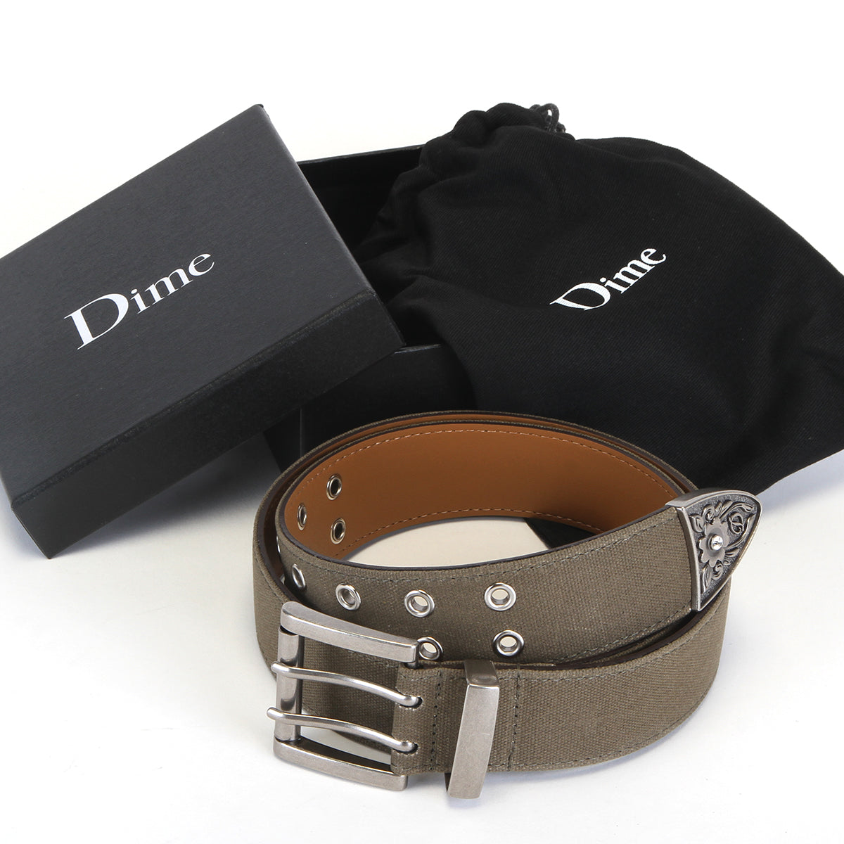 Dime - Waxed Canvas Belt
Color : Brown / Olive