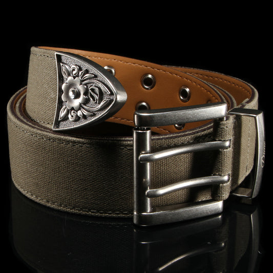 Dime - Waxed Canvas Belt
Color : Brown / Olive