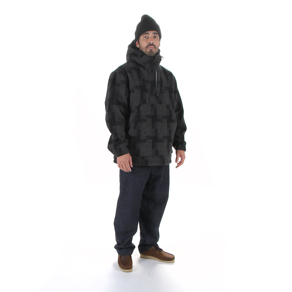 Filson | Mackinaw Wool Anorak Black Square Plaid