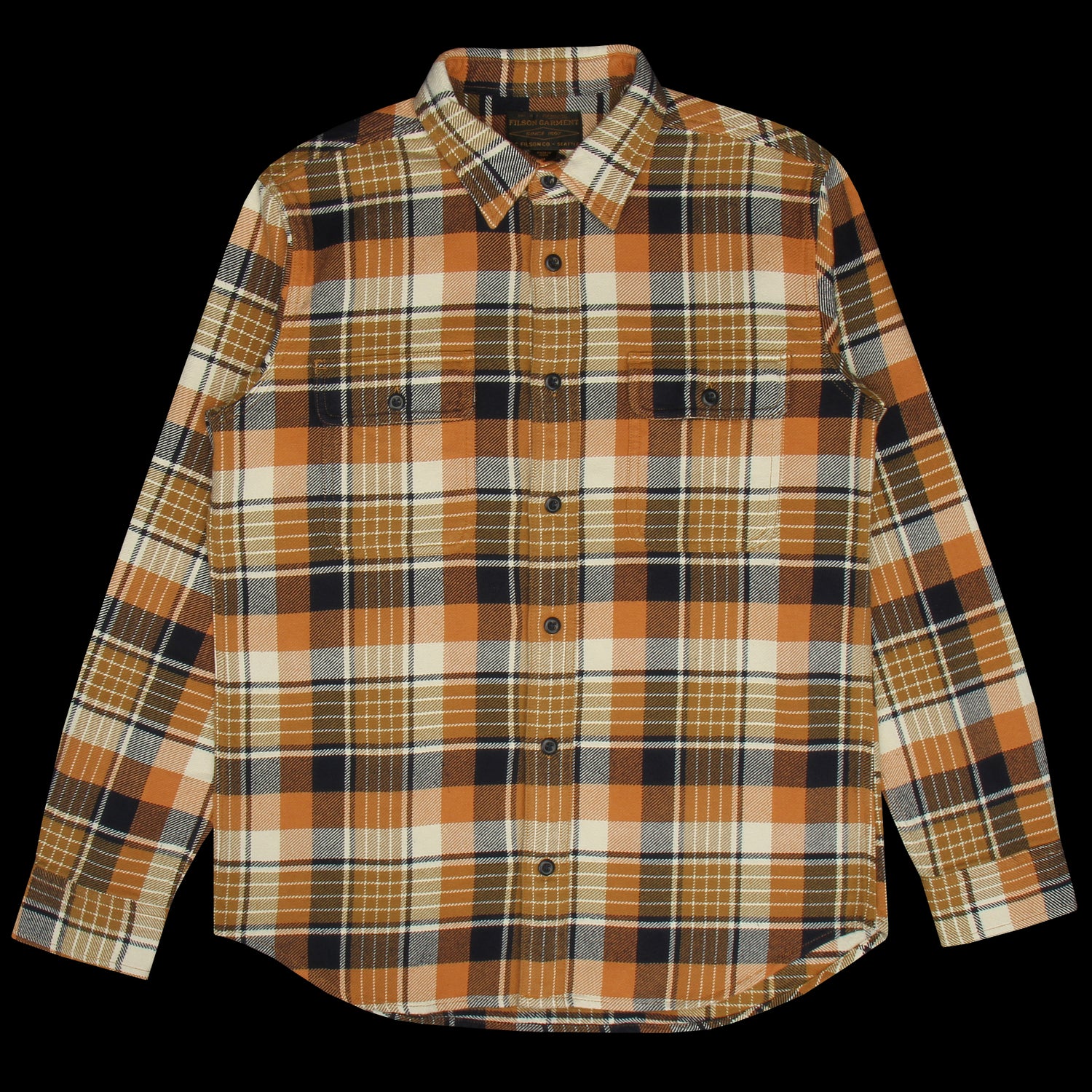 Filson | Vintage Flannel Work Shirt Navy Cumin Red